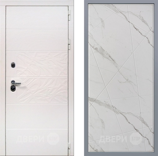 Дверь Заводские двери Дэко Вайт Флитта Мрамор белый в Котельниках
