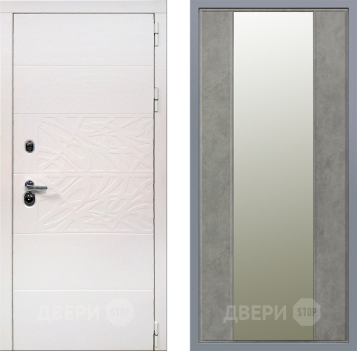 Дверь Заводские двери Дэко Вайт Зеркало Макси Бетон темный в Котельниках