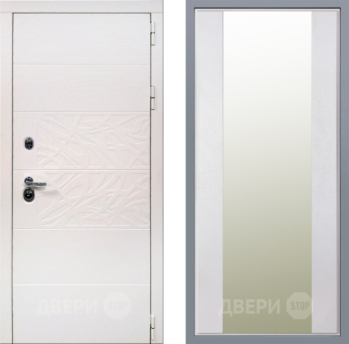 Дверь Заводские двери Дэко Вайт Зеркало Макси Белый шелк в Котельниках