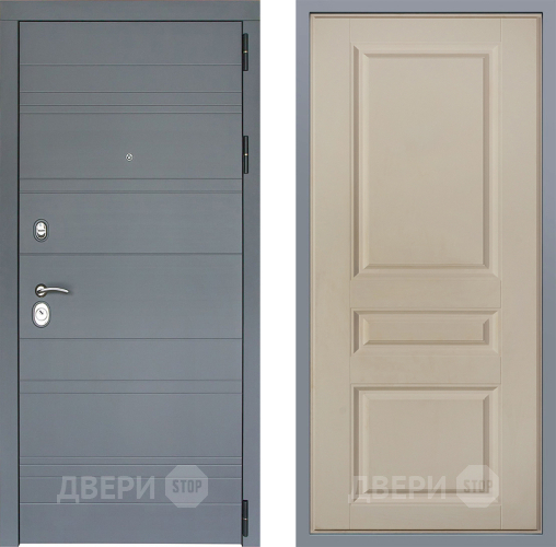 Дверь Заводские двери Лира Софт графит Стокгольм Шампань в Котельниках