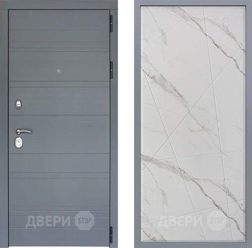 Дверь Заводские двери Лира Софт графит Флитта Мрамор белый в Котельниках