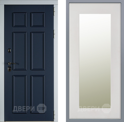 Дверь Заводские двери Стокгольм Зеркало Модерн Белый софт в Котельниках