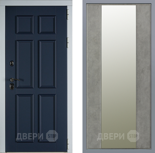 Дверь Заводские двери Стокгольм Зеркало Макси Бетон темный в Котельниках