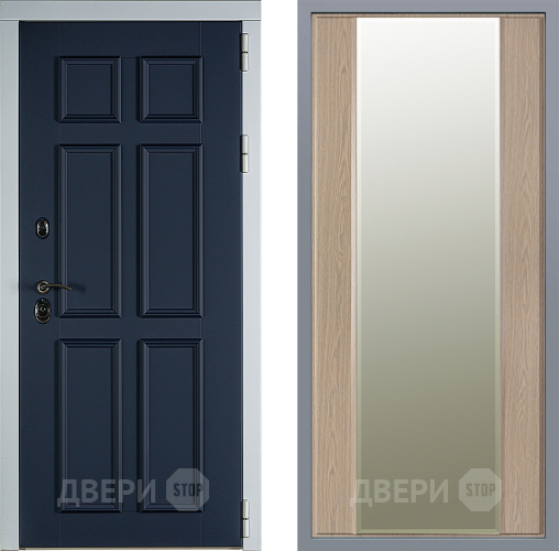 Дверь Заводские двери Стокгольм Зеркало Макси Беленый дуб в Котельниках