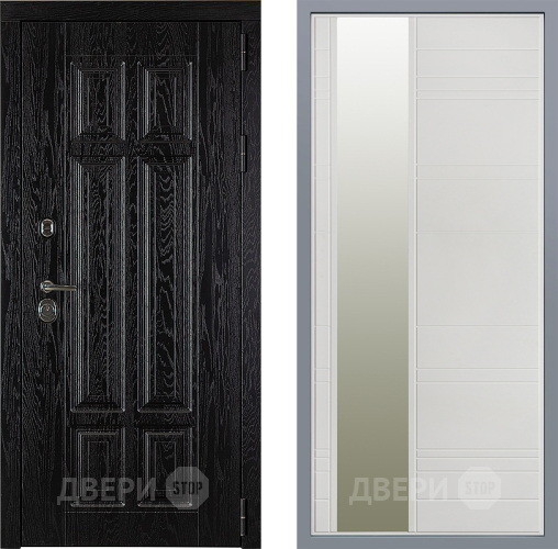 Дверь Заводские двери Мюнхен Зеркало Лира Белый софт в Котельниках