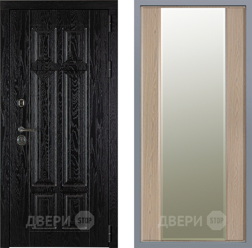 Дверь Заводские двери Мюнхен Зеркало Макси Беленый дуб в Котельниках