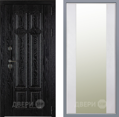 Дверь Заводские двери Мюнхен Зеркало Макси Белый шелк в Котельниках