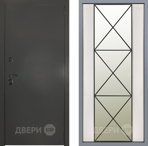 Дверь Заводские двери Эталон 3к антик серебро Зеркало Перфекто Структурное дерево в Котельниках