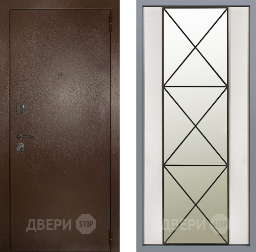 Дверь Заводские двери Эталон 3к антик медь Зеркало Перфекто Структурное дерево в Котельниках