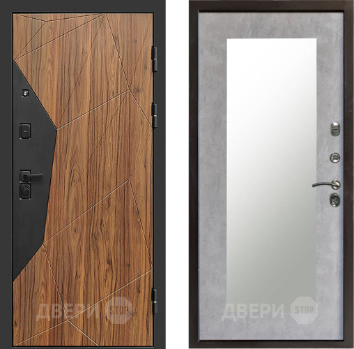 Входная металлическая Дверь Престиж Avangard Зеркло Пастораль Бетон светлый в Котельниках