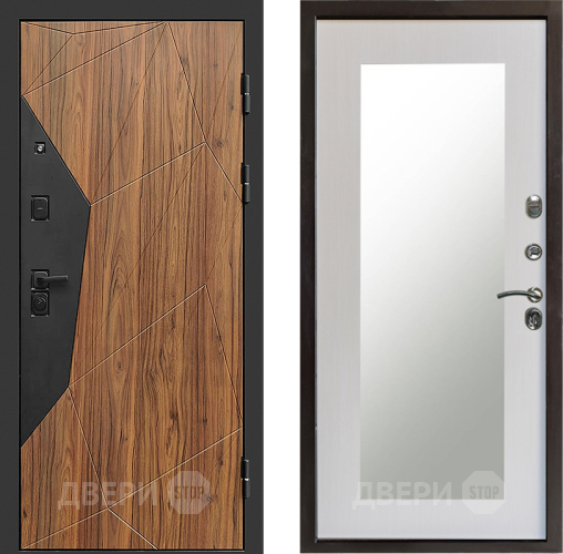 Входная металлическая Дверь Престиж Avangard Зеркло Пастораль Лиственница белая в Котельниках