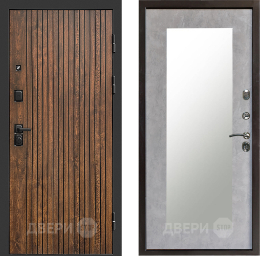 Входная металлическая Дверь Престиж Tvist Зеркло Пастораль Бетон светлый в Котельниках