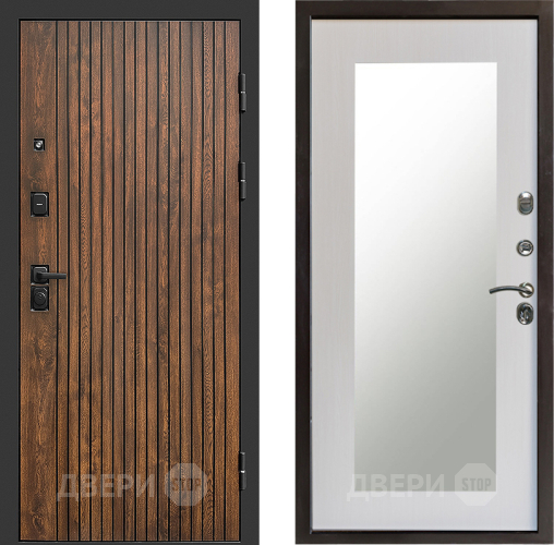 Входная металлическая Дверь Престиж Tvist Зеркло Пастораль Лиственница белая в Котельниках
