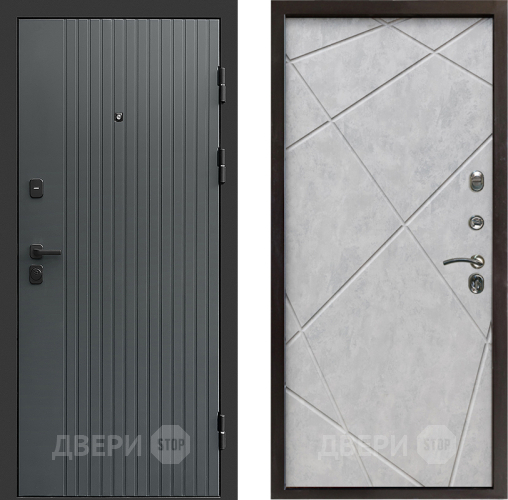 Входная металлическая Дверь Престиж Tvist Grey Лучи Бетон светлый в Котельниках