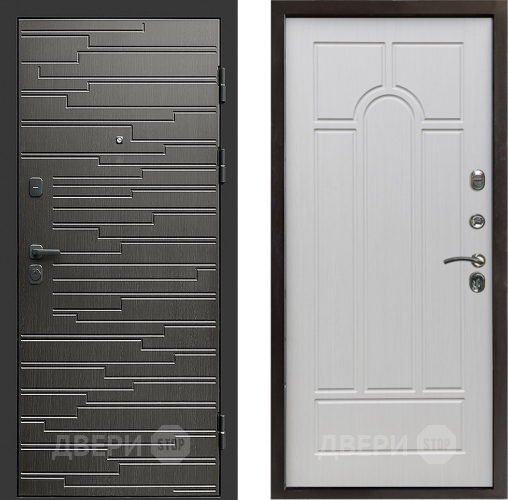 Входная металлическая Дверь Престиж Rivera Арка Лиственница белая в Котельниках