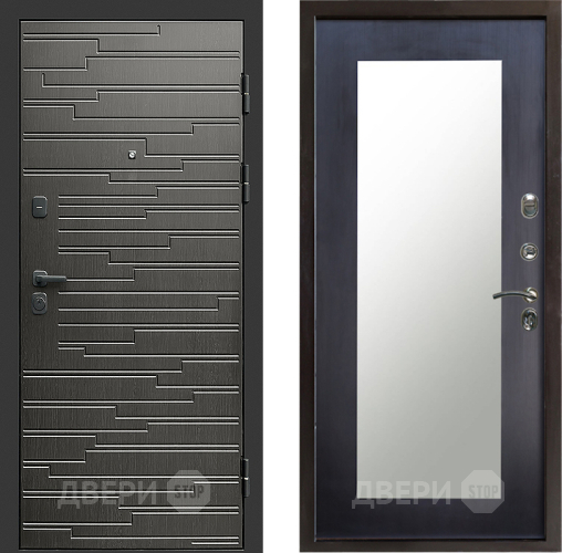 Входная металлическая Дверь Престиж Rivera Зеркло Пастораль Венге в Котельниках