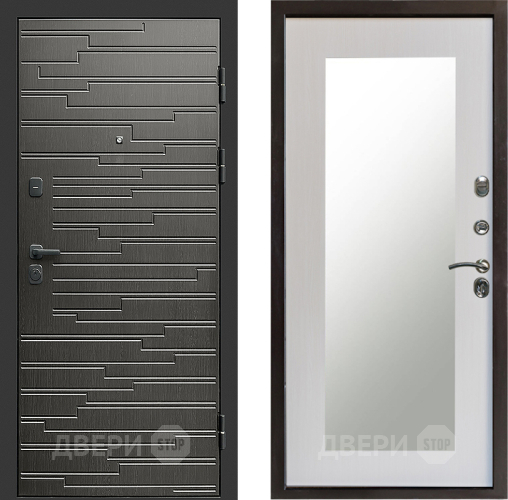 Входная металлическая Дверь Престиж Rivera Зеркло Пастораль Лиственница белая в Котельниках