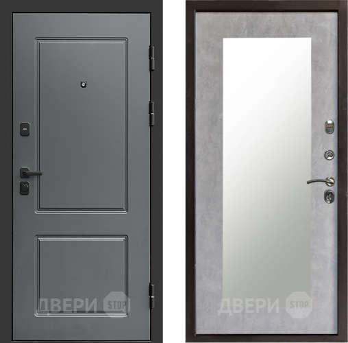 Входная металлическая Дверь Престиж Verona Зеркло Пастораль Бетон светлый в Котельниках