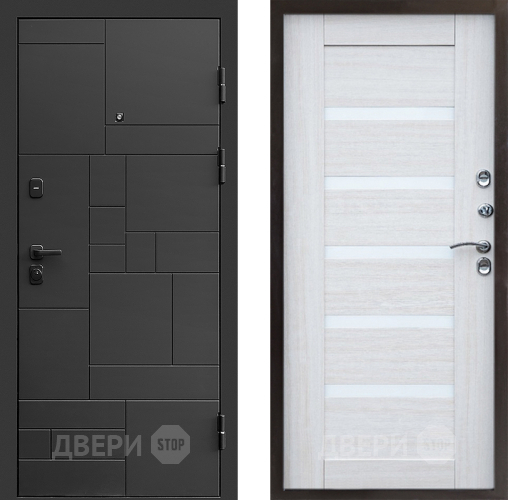 Входная металлическая Дверь Престиж Kvadro Царга Лиственница белая в Котельниках