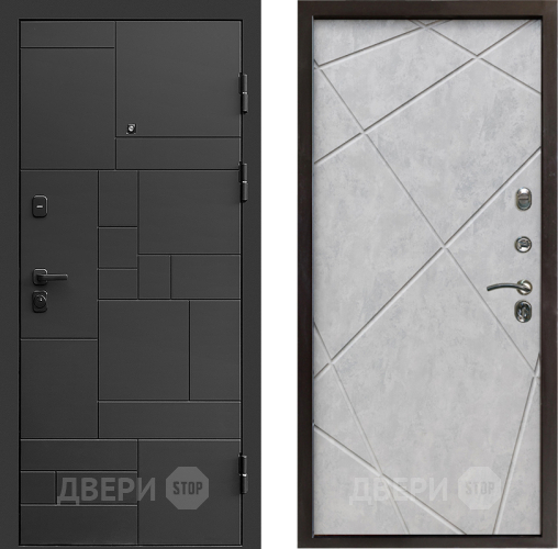 Входная металлическая Дверь Престиж Kvadro Лучи Бетон светлый в Котельниках