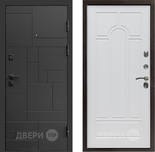 Входная металлическая Дверь Престиж Kvadro Арка Белое дерево в Котельниках