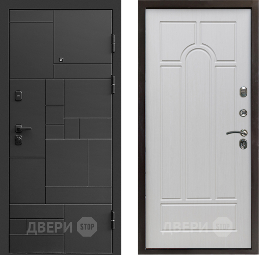 Входная металлическая Дверь Престиж Kvadro Арка Лиственница белая в Котельниках