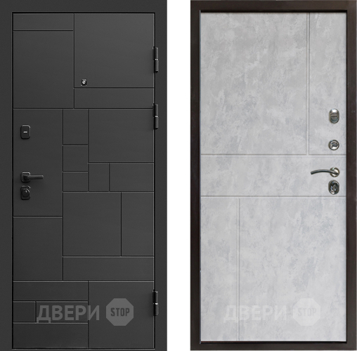 Входная металлическая Дверь Престиж Kvadro Горизонт Бетон светлый в Котельниках