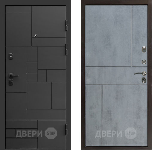 Входная металлическая Дверь Престиж Kvadro Горизонт Бетон темный в Котельниках