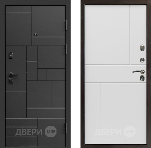 Входная металлическая Дверь Престиж Kvadro Горизонт Бетон белый в Котельниках