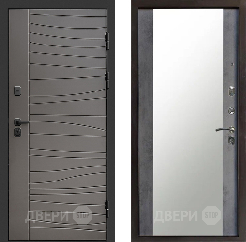 Входная металлическая Дверь Престиж Siciliya Зеркало Бетон темный в Котельниках