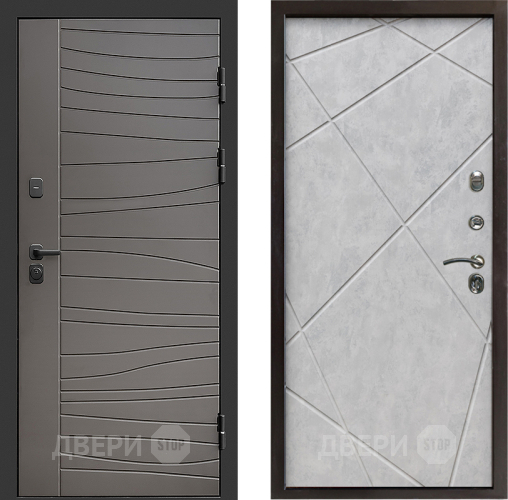 Входная металлическая Дверь Престиж Siciliya Лучи Бетон светлый в Котельниках