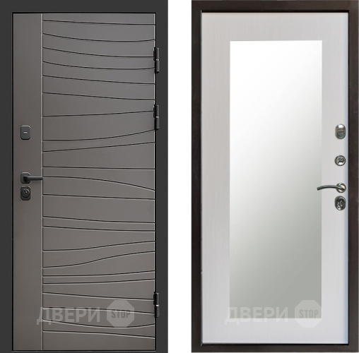 Входная металлическая Дверь Престиж Siciliya Зеркло Пастораль Лиственница белая в Котельниках