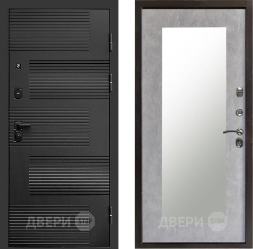 Входная металлическая Дверь Престиж Favorit Зеркло Пастораль Бетон светлый в Котельниках