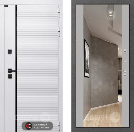 Входная металлическая Дверь Лабиринт (LABIRINT) Royal Зеркало Максимум Грей софт в Котельниках