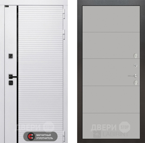 Входная металлическая Дверь Лабиринт (LABIRINT) Royal 13 Грей софт в Котельниках