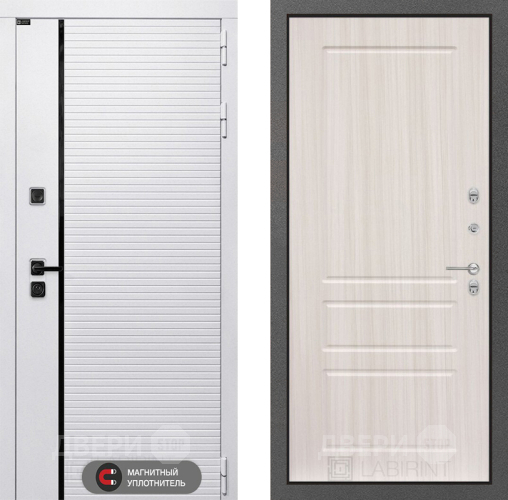 Входная металлическая Дверь Лабиринт (LABIRINT) Royal 03 Сандал белый в Котельниках