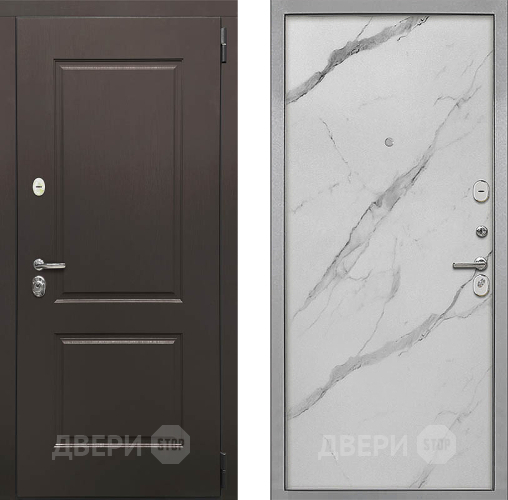 Входная металлическая Дверь Интекрон (INTECRON) Кампо Гладкая Мрамор натуральный арктик в Котельниках