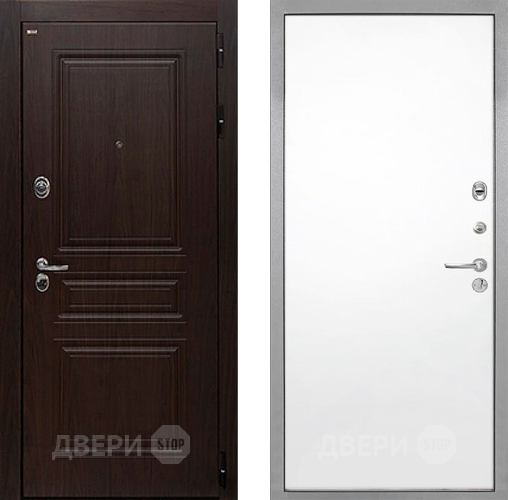 Входная металлическая Дверь Интекрон (INTECRON) Брайтон Тиковое Дерево Гладкая Силк Сноу в Котельниках