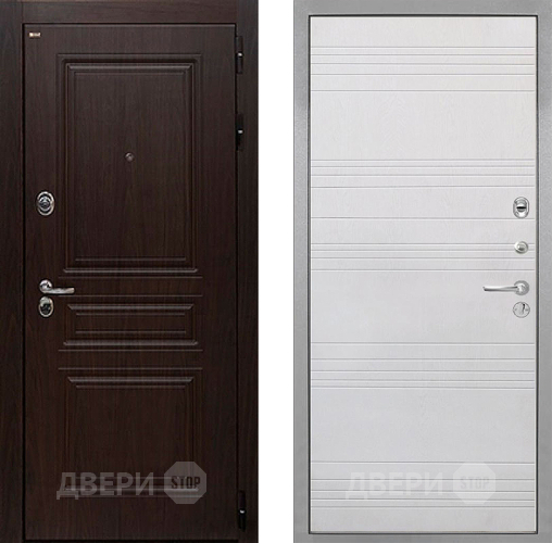 Входная металлическая Дверь Интекрон (INTECRON) Брайтон Тиковое Дерево ФЛ-316 Белый ясень в Котельниках