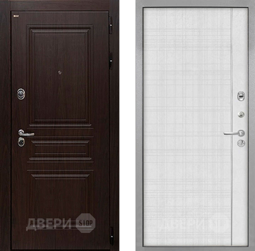 Входная металлическая Дверь Интекрон (INTECRON) Брайтон Тиковое Дерево В-07 с молдингом Лофт белый в Котельниках