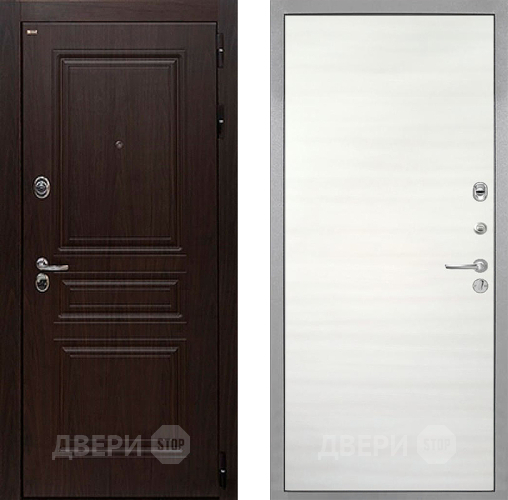 Входная металлическая Дверь Интекрон (INTECRON) Брайтон Тиковое Дерево Гладкая Дуб сильвер поперечный в Котельниках