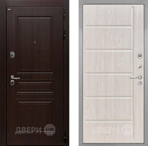 Входная металлическая Дверь Интекрон (INTECRON) Брайтон Тиковое Дерево ФЛ-102 Сосна белая в Котельниках