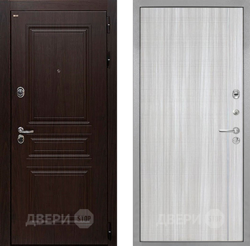 Входная металлическая Дверь Интекрон (INTECRON) Брайтон Тиковое Дерево В-07 с молдингом Сандал белый в Котельниках