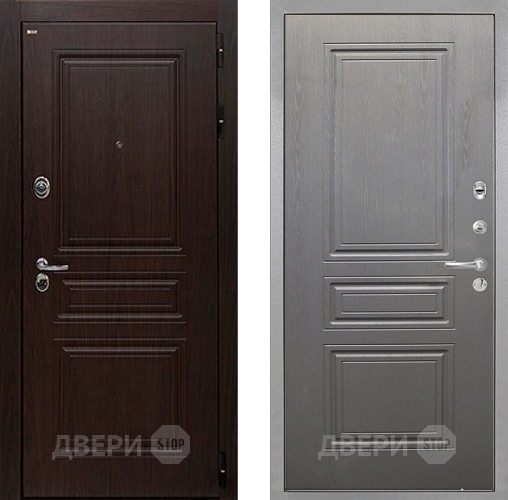 Входная металлическая Дверь Интекрон (INTECRON) Брайтон Тиковое Дерево ФЛ-243 Графит вуд дуб в Котельниках