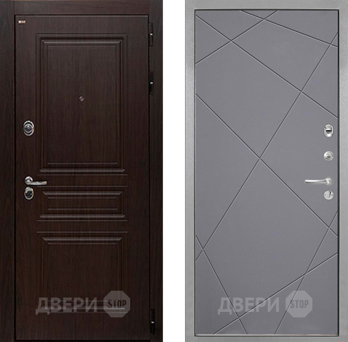Входная металлическая Дверь Интекрон (INTECRON) Брайтон Тиковое Дерево Лучи-М Графит софт в Котельниках