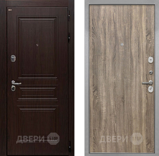 Входная металлическая Дверь Интекрон (INTECRON) Брайтон Тиковое Дерево Гладкая Дуб турин в Котельниках