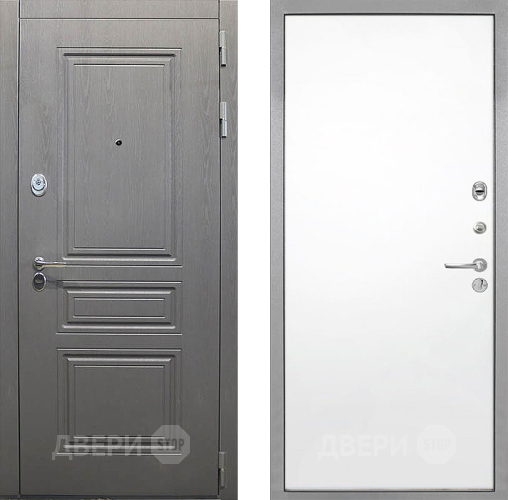 Входная металлическая Дверь Интекрон (INTECRON) Брайтон Графит Гладкая Силк Сноу в Котельниках