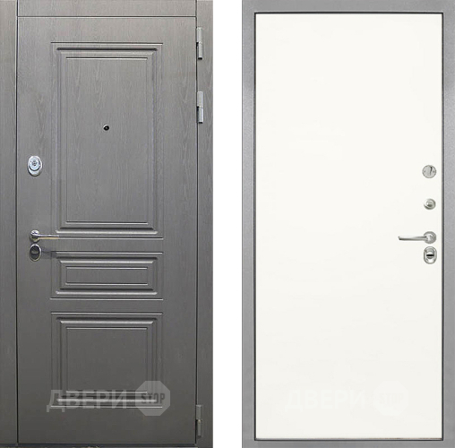 Входная металлическая Дверь Интекрон (INTECRON) Брайтон Графит Гладкая Слоновая кость в Котельниках