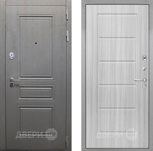 Входная металлическая Дверь Интекрон (INTECRON) Брайтон Графит ФЛ-39 Сандал белый в Котельниках