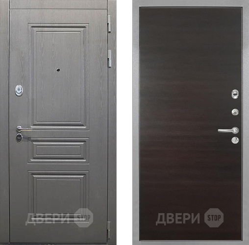 Входная металлическая Дверь Интекрон (INTECRON) Брайтон Графит Гладкая Эковенге поперечный в Котельниках